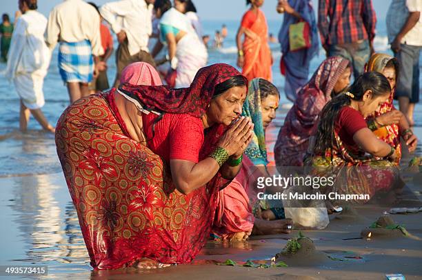 Unidentified women pray and celebrate Maha Shivaratri, a major Hindu festival on February 20, 2012 in Gokarna, Karnataka state, India. Gokarna is a...