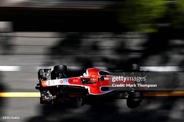 Jules Bianchi of France and Marussia drives during final practice ahead of the Monaco Formula One Grand Prix at Circuit de Monaco on May 24, 2014 in...