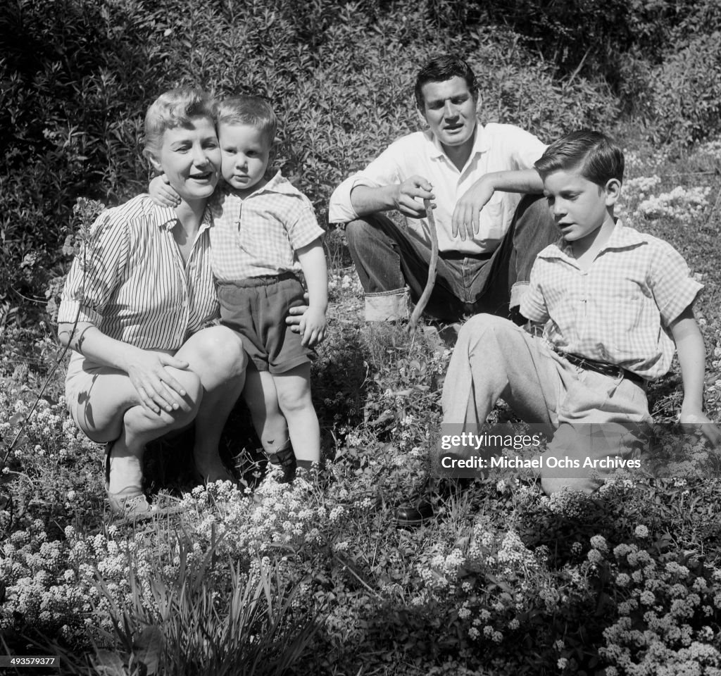 Actor Gene Barry poses with his family, wife Betty Claire Kalb and... News Photo Getty Images
