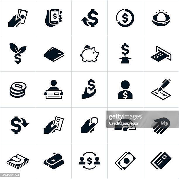 bildbanksillustrationer, clip art samt tecknat material och ikoner med united states currency and money icons - sälja