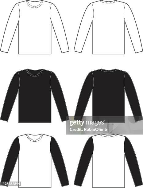 illustrazioni stock, clip art, cartoni animati e icone di tendenza di long sleeve magliette - long sleeved