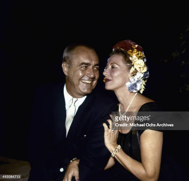 Actor Jim Backus poses with his wife Henny in Los Angeles, California.