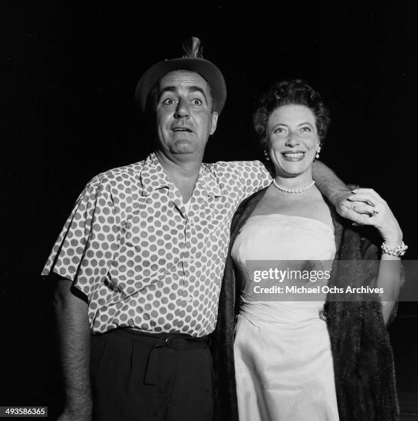 Actor Jim Backus attends a show with his wife Henny at the Hollywood Bowl in Los Angeles, California.