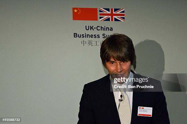 Brian Cox speaks during the UK-China Business Summit at Mansion House on October 21, 2015 in London, England. The President of the People's Republic...