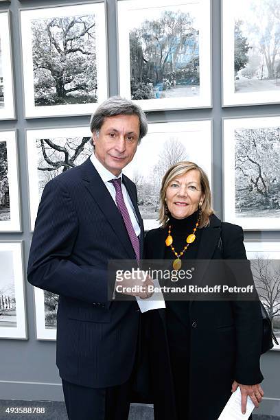 Journalist Patrick de Carolis and his wife Carol-Ann attend the 'FIAC 2015 - International Contemporary Art Fair' at Le Grand Palais on October 21,...