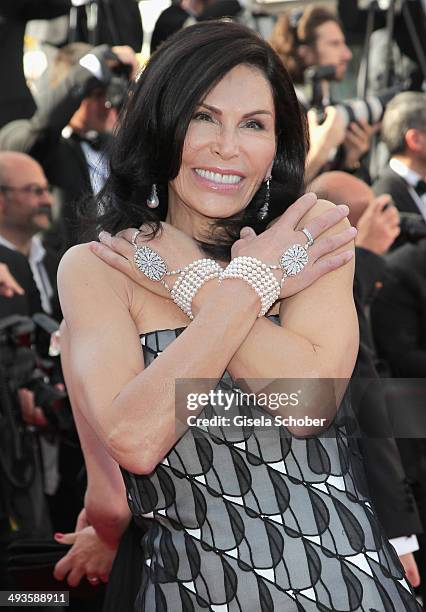 Mouna Ayoub attends the Closing Ceremony and "A Fistful of Dollars" screening during the 67th Annual Cannes Film Festival on May 24, 2014 in Cannes,...