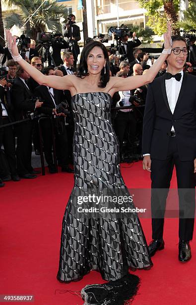 Mouna Ayoub attends the Closing Ceremony and "A Fistful of Dollars" screening during the 67th Annual Cannes Film Festival on May 24, 2014 in Cannes,...