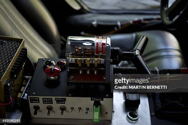 Picture taken inside a replica of the DeLorean, a time-machine vehicle which appeared in the movie " Back to the Future'' in 1985, is displayed...