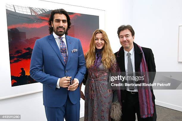 Prince Salman Bin Abdulaziz Al Saud, Arabelle Reille Mahdavi and Guest attend the 'FIAC 2015 - International Contemporary Art Fair' at Le Grand...