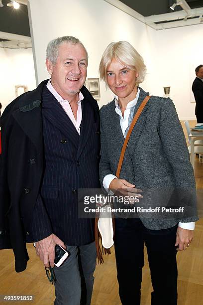 Godfrey Deeny and Stylist Vanessa Bruno attend the 'FIAC 2015 - International Contemporary Art Fair' at Le Grand Palais on October 21, 2015 in Paris,...