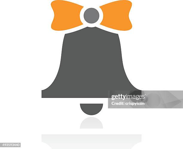 bell icon on a white background. - proseries - orange bow white background stock illustrations