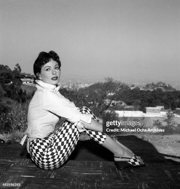 Actress Jeanne Crain poses at home in Los Angeles, California.