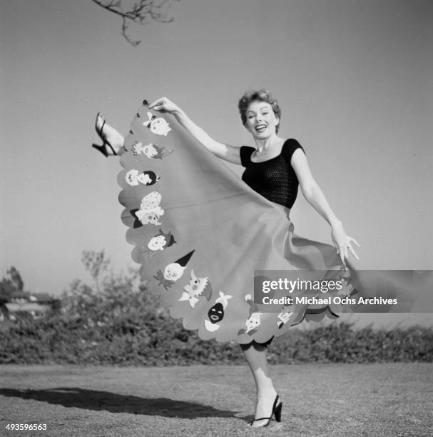 Actress Jeanne Crain poses at home in Los Angeles, California.