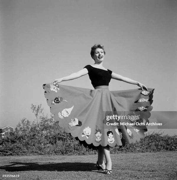 Actress Jeanne Crain poses at home in Los Angeles, California.