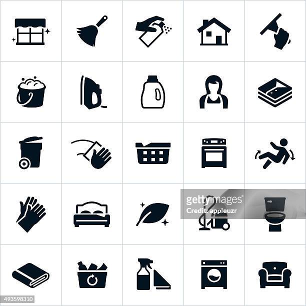 reinigung und reinigung symbole - wäsche stock-grafiken, -clipart, -cartoons und -symbole
