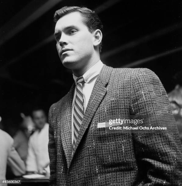 Actor Jeffrey Hunter attends a party in Los Angeles,California.