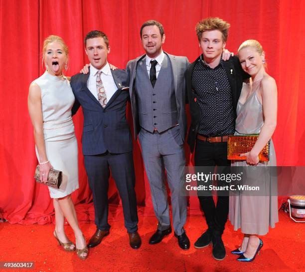 Maddy Hill, Danny-Boy Hatchard, Danny Dyer, Sam Strike, Kellie Bright attend the British Soap Awards at Hackney Empire on May 24, 2014 in London,...