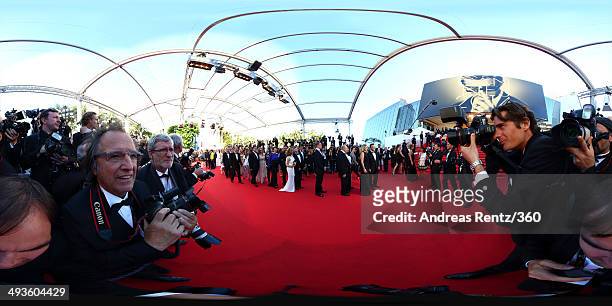 Of Renault and Nissan Carlos Ghosn leads a line of guests walking the red carpet at the Closing Ceremony and "A Fistful of Dollars" screening during...