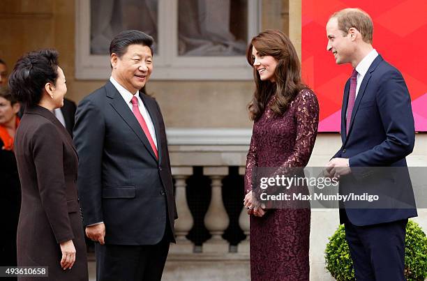 The President of the Peoples Republic of China, Xi Jinping, his wife Peng Liyuan, Catherine, Duchess of Cambridge and Prince William, Duke of...