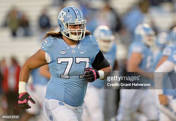 John Ferranto of the North Carolina Tar Heels against the Wake Forest Demon Deacons during their game at Kenan Stadium on October 17, 2015 in Chapel...