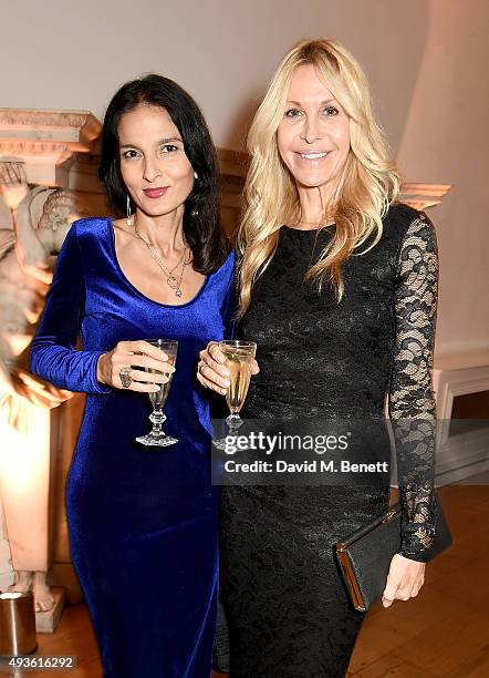 Yasmin Mills and Melissa Odabash attend the Baccarat/1 Hotel Dinner at One Horse Guards on October 21, 2015 in London, England.