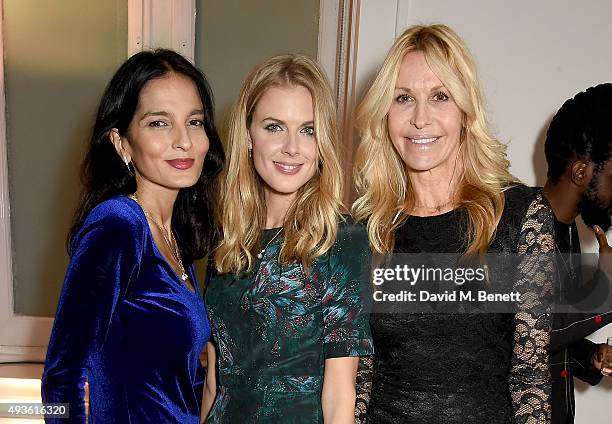 Yasmin Mills, Donna Air and Melissa Odabash attend the Baccarat/1 Hotel Dinner at One Horse Guards on October 21, 2015 in London, England.