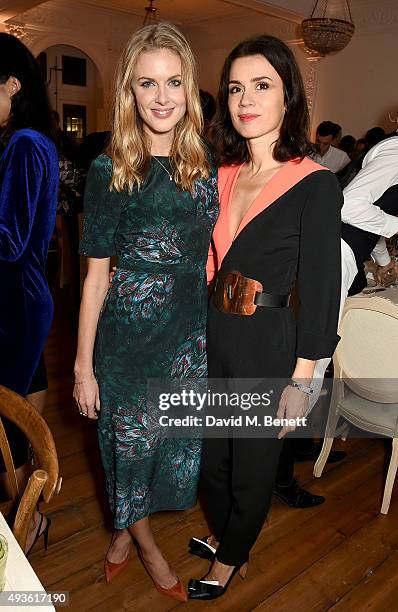 Donna Air and Lara Bohinc attend the Baccarat/1 Hotel Dinner at One Horse Guards on October 21, 2015 in London, England.