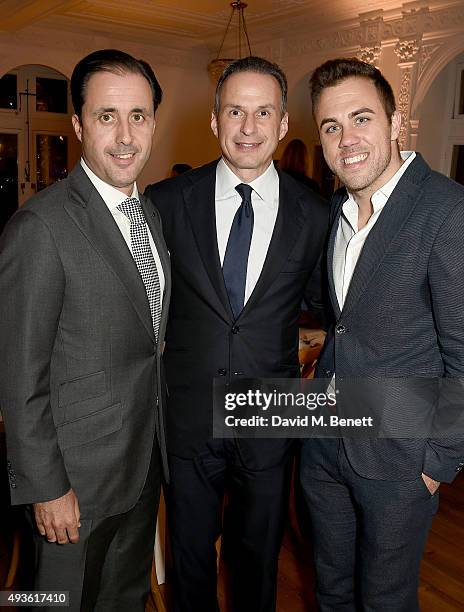 Director General of Baccarat Hotel New York Andrew Turner, President of SH Group C. Scott Rohm and CMO of 1 Hotels Kane Sarhan attend the Baccarat/1...