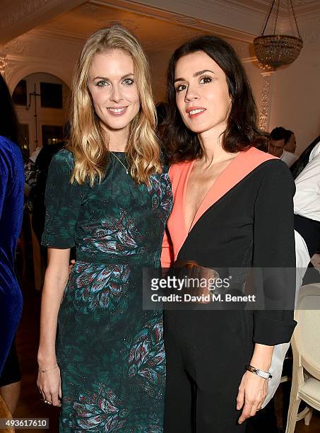 Donna Air and Lara Bohinc attend the Baccarat/1 Hotel Dinner at One Horse Guards on October 21, 2015 in London, England.