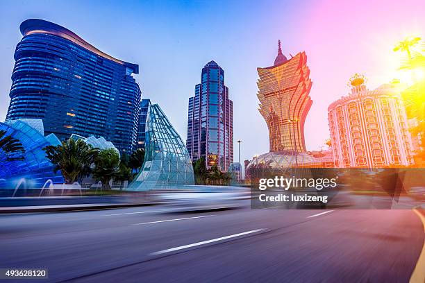 urban scene of macao - macau stockfoto's en -beelden