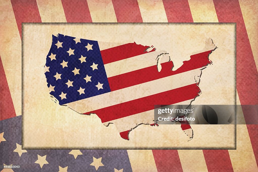 Grunge patriotic frame