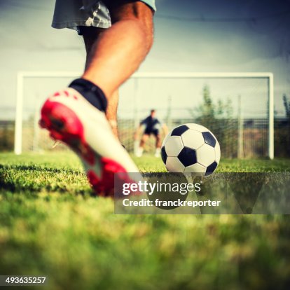 Soccer player at the penalty Soccer player at the penalty