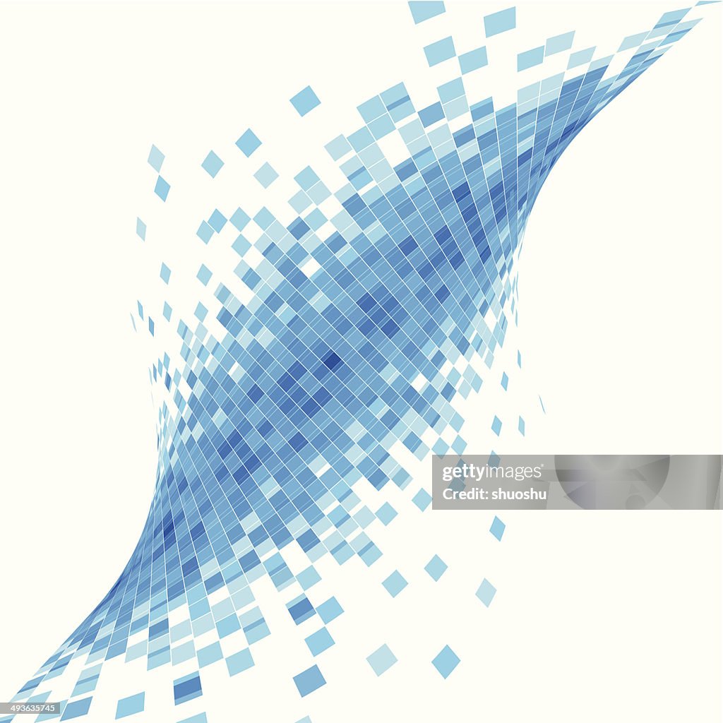 Abstract blue wave check technology background