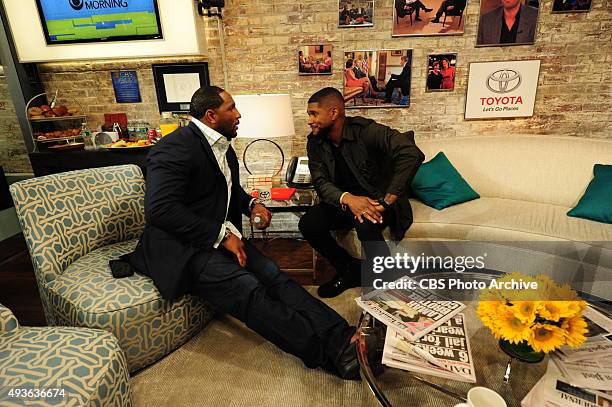 Ray Lewis and Usher visits CBS This Morning with Co-hosts Charlie Rose, Norah O'Donnell and Gayle King on Tuesday, Oct. 20, 2015.