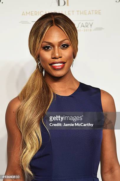 Actress Laverne Cox attends the American Ballet 75th Anniversary Fall Gala at David H. Koch Theater at Lincoln Center on October 21, 2015 in New York...