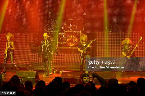 Richie Faulkner Scott Travis Rob Halford, Glenn Tipton and Ian Hill of Judas Priest perform in support of the band's "Redeemer of Souls" release at...