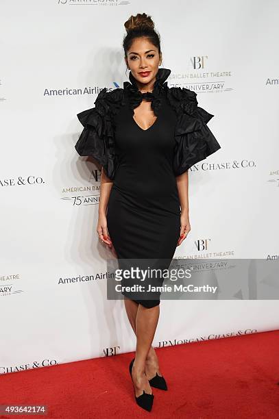 Singer Nicole Scherzinger attends the American Ballet 75th Anniversary Fall Gala at David H. Koch Theater at Lincoln Center on October 21, 2015 in...