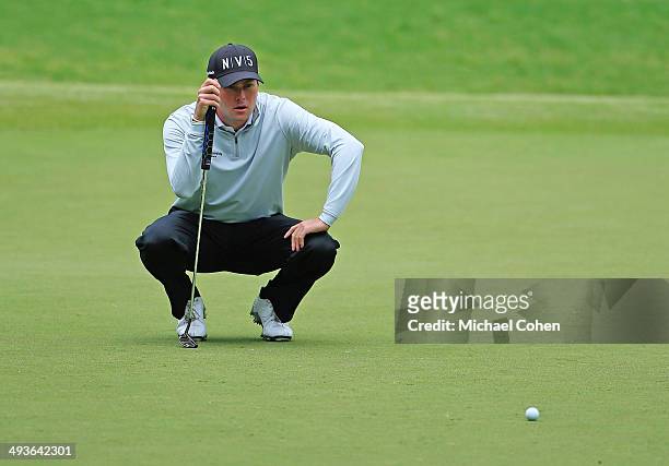 Kyle Reifers lines up a putt on the fourth green during the final round of the BMW Charity Pro-Am Presented by SYNNEX Corporation held at the...