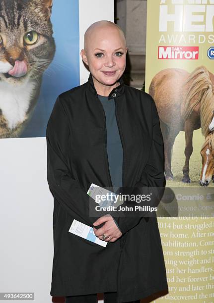 Gail Porter attends the Daily Mirror & RSPCA Animal Hero AWards at 8 Northumberland Avenue on October 21, 2015 in London, England.