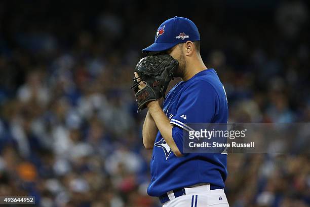 Marco Estrada pitched 7.2 innings giving up only one run. The Toronto Blue Jays and the Kansas City Royals play game five of the MLB American League...