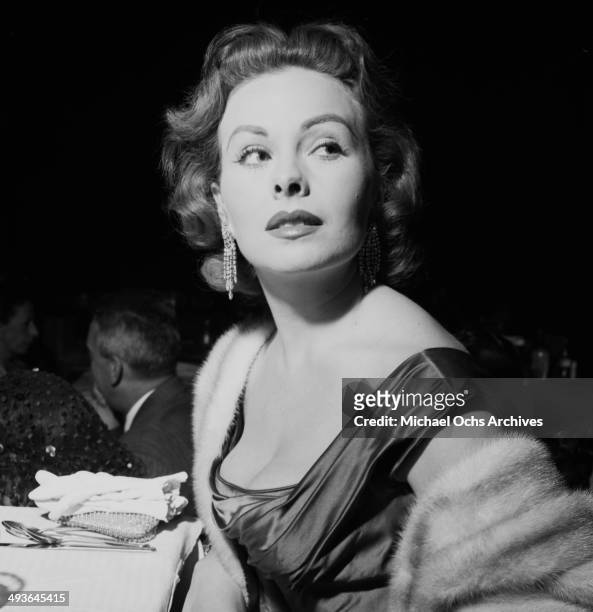 Actress Jeanne Crain attends the Moulin Rouge opening in Los Angeles, California.