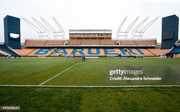 General view of the Arena Barueri Stadium before the match between Bahia and Fluminense for the Brazilian Series A 2014 at Arena Baruerl stadium on...