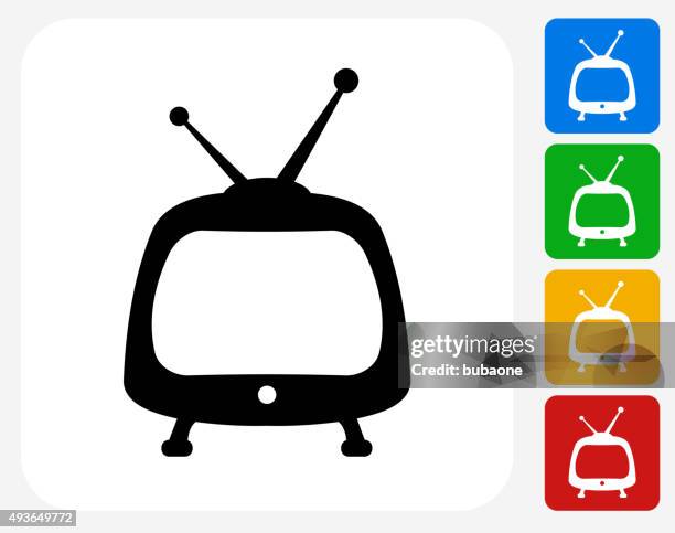 television icon flat graphic design - cable tv stock illustrations