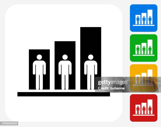graph icon flat graphic design - small medium large stock illustrations