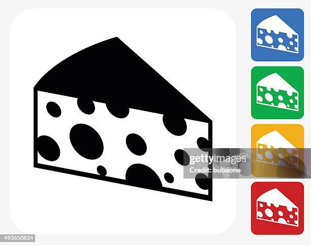 cheese slice icon flat graphic design - cheese slice white background stock illustrations
