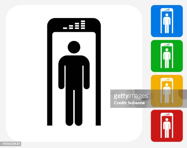 security metal detector icon flat graphic design - film and television screening stock illustrations