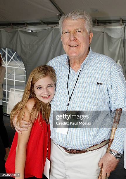 Performer Jackie Evancho poses for a photo with Jerry Colbert, Executive Producer, National Memorial Day Concert, at the 25th National Memorial Day...
