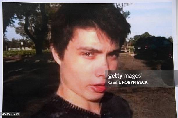 An undated photo of murder suspect Elliot Rodger is seen at a press conference by the Santa Barbara County Sheriff in Goleta, California May 24,...