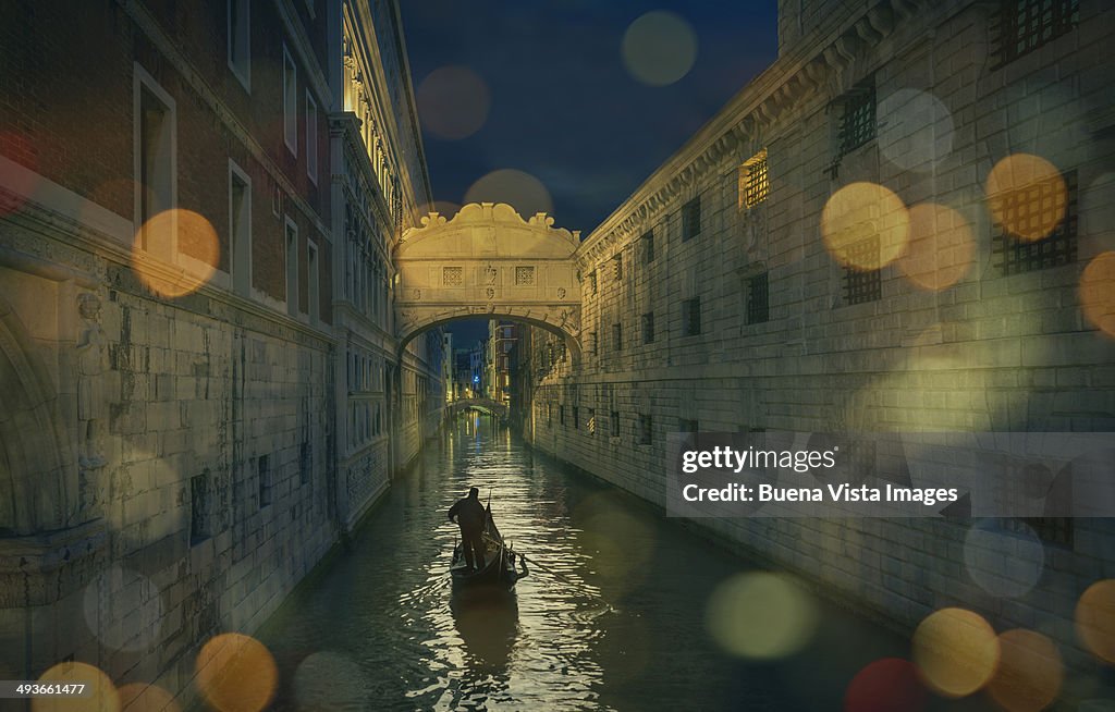 Gondola under the Bridge of Sighs