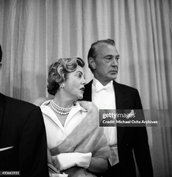 Actor Gary Cooper and his wife Veronica Balfe attends a partyl in Los Angeles,California.